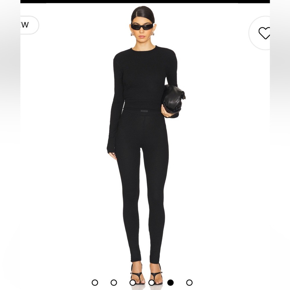 Fear of God Essentials black ribbed leggings S